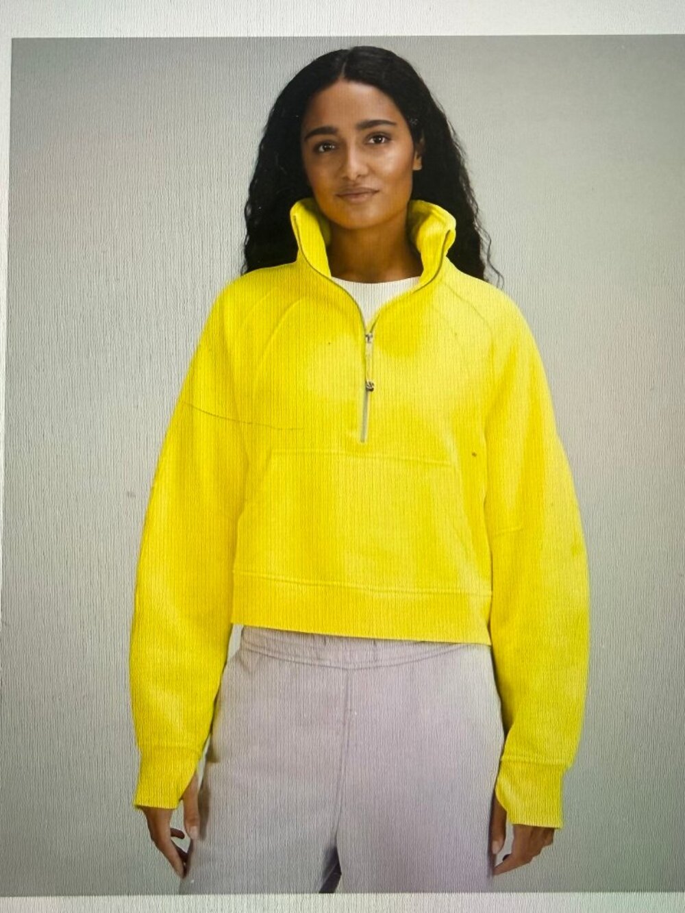 Lululemon Scuba Oversized Funnel-Neck Half Zip Sweatshirt, Sonic Yellow Women’s